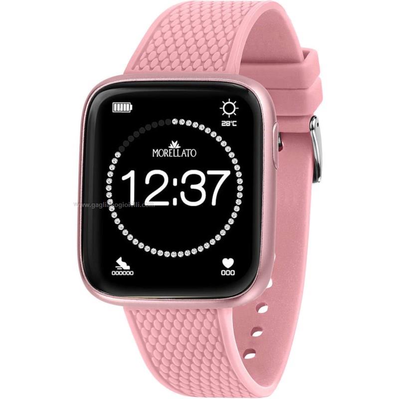 Morellato - Smartwatch da donna Morellato con cinturino in silicone e cassa rosa.
