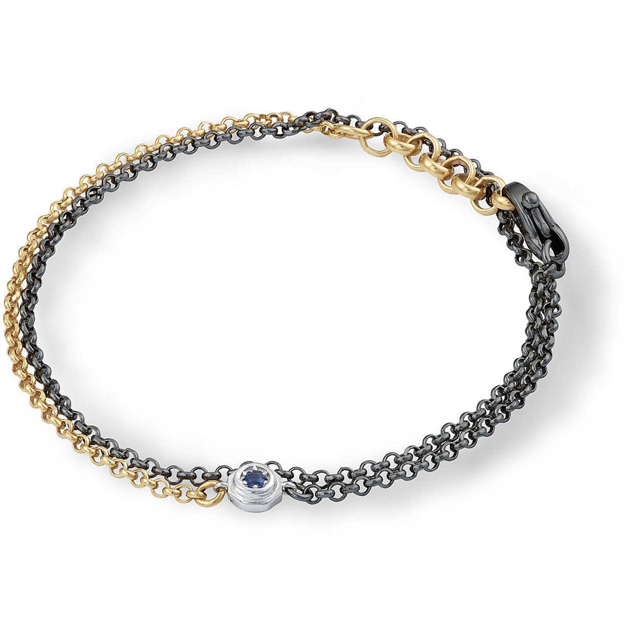 Comete- Bracciale da uomo gioielli Comete linea Blue Star in argento e zircone b