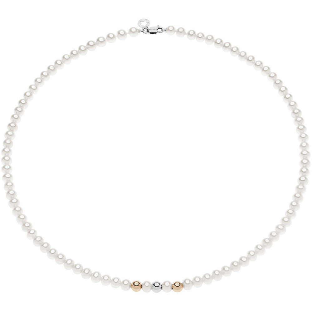Comete Gioielli:  Collana da donna  Fantasia di Perle con sfere in oro bianco e