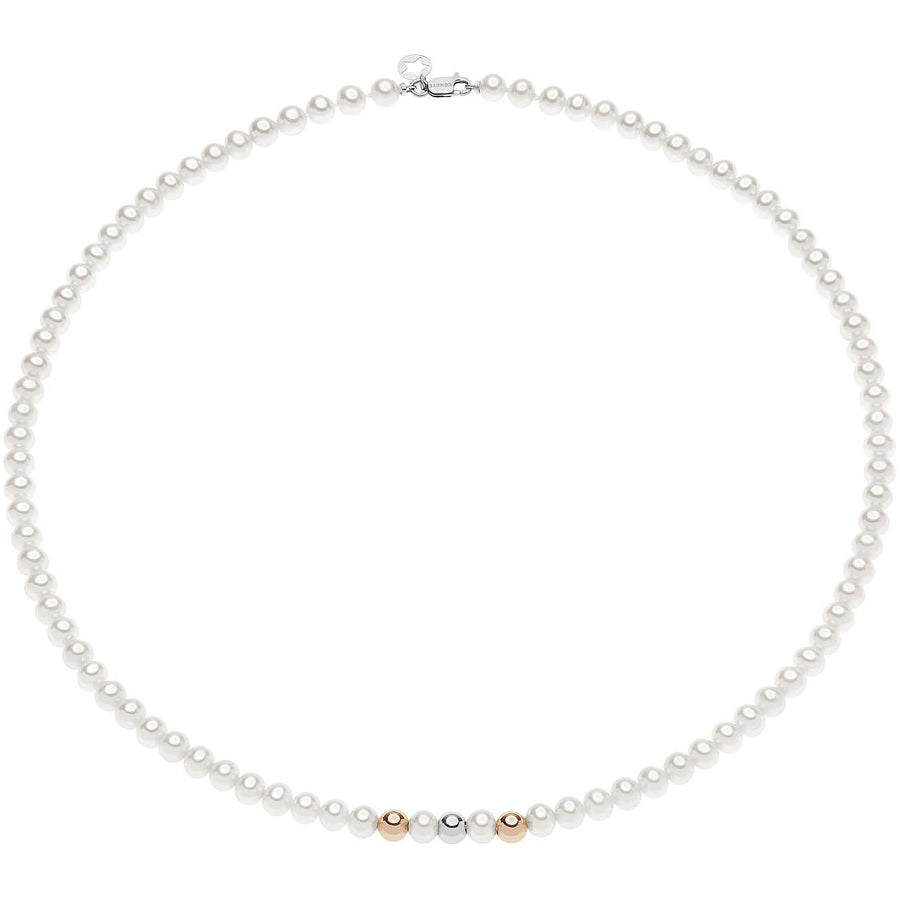 Comete Gioielli:  Collana da donna  Fantasia di Perle con sfere in oro bianco e