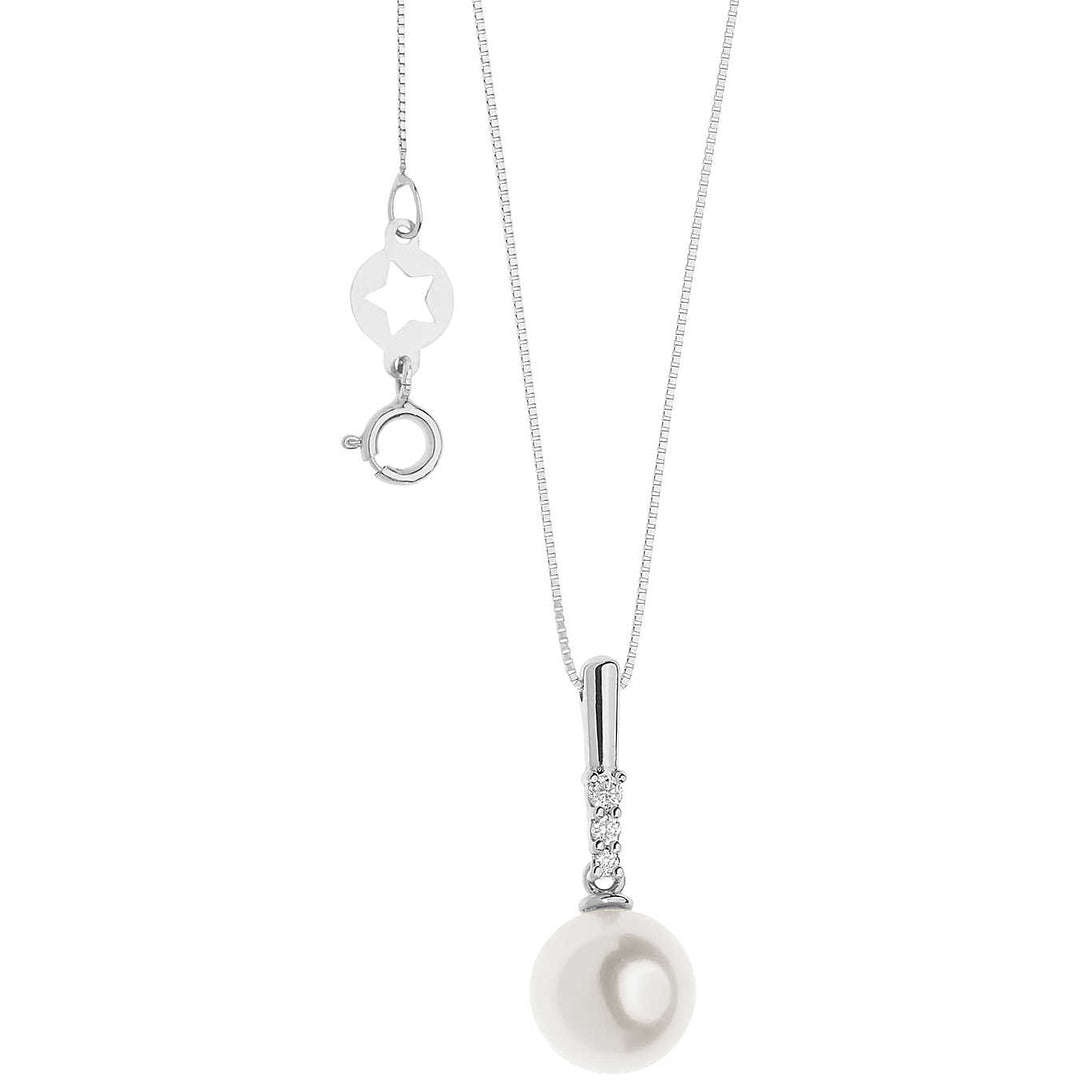 Comete: Collana da donna gioielli Comete Perle D'Amore, con perla bianca e diamanti