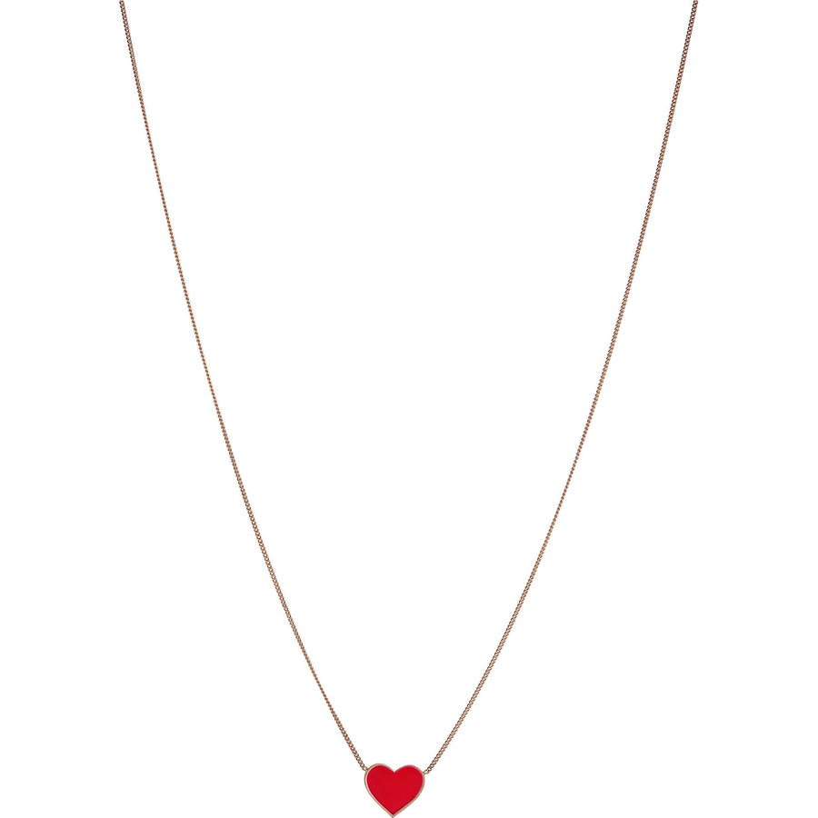 LiuJo: Collana in argento  rosè con cuore smaltato rosso