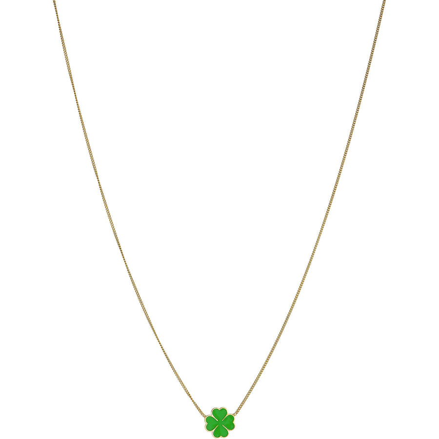 LiuJo: Collana in argento  dorato con quadrifoglio portafortuna smaltato verde