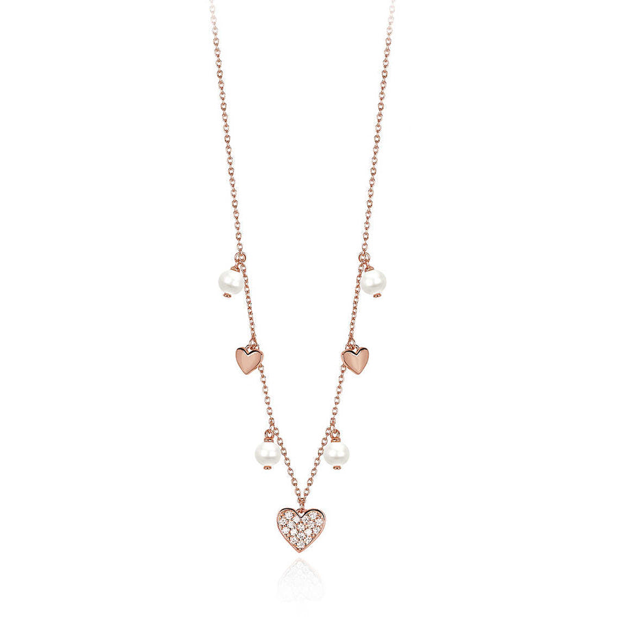 COLLANA CUORI CON PERLE