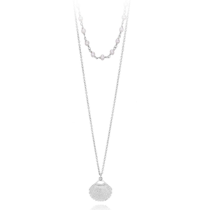 Mabina - Collana da donna in argento e perle doppio filo.