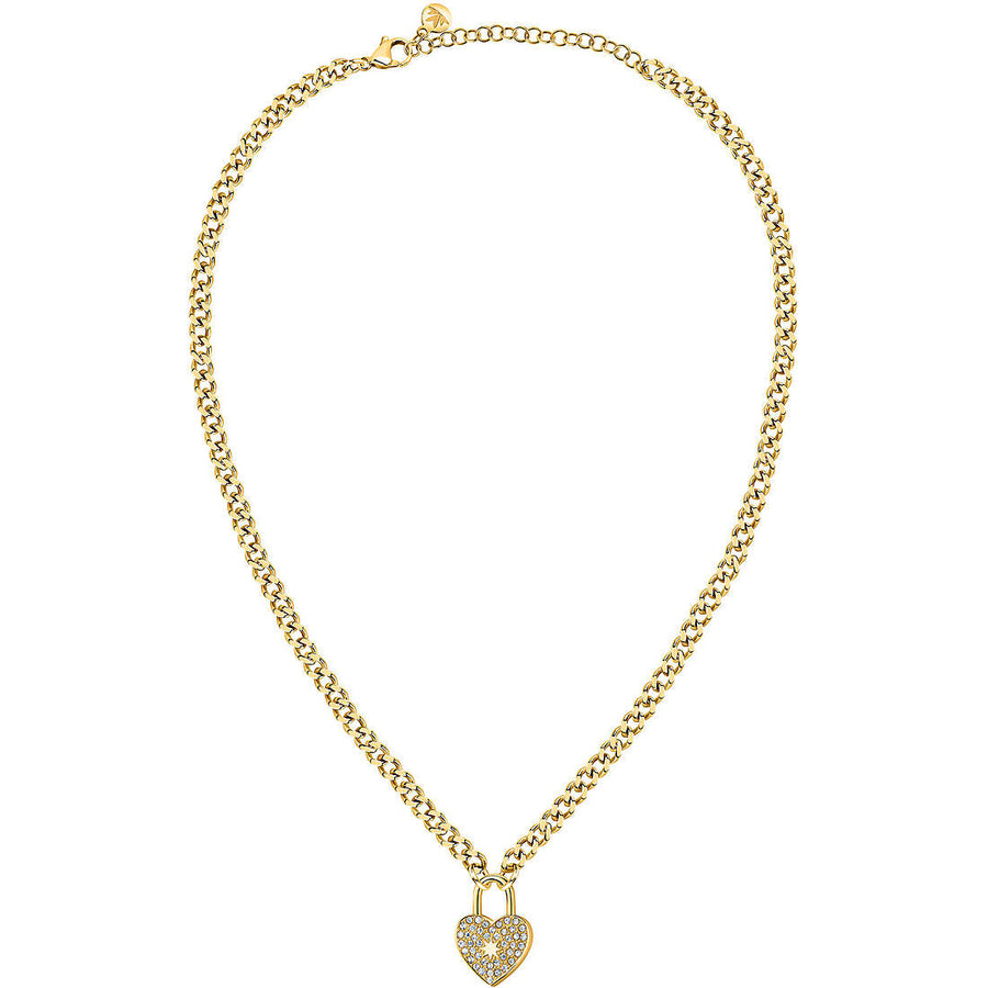 Morellato - Collana da donna in acciaio dorato e cristalli linea ABBRACCIO.