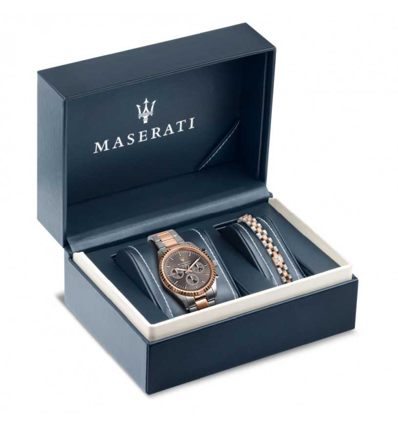 Maserati - Orologio linea competizione e bracciale da uomo con gift box