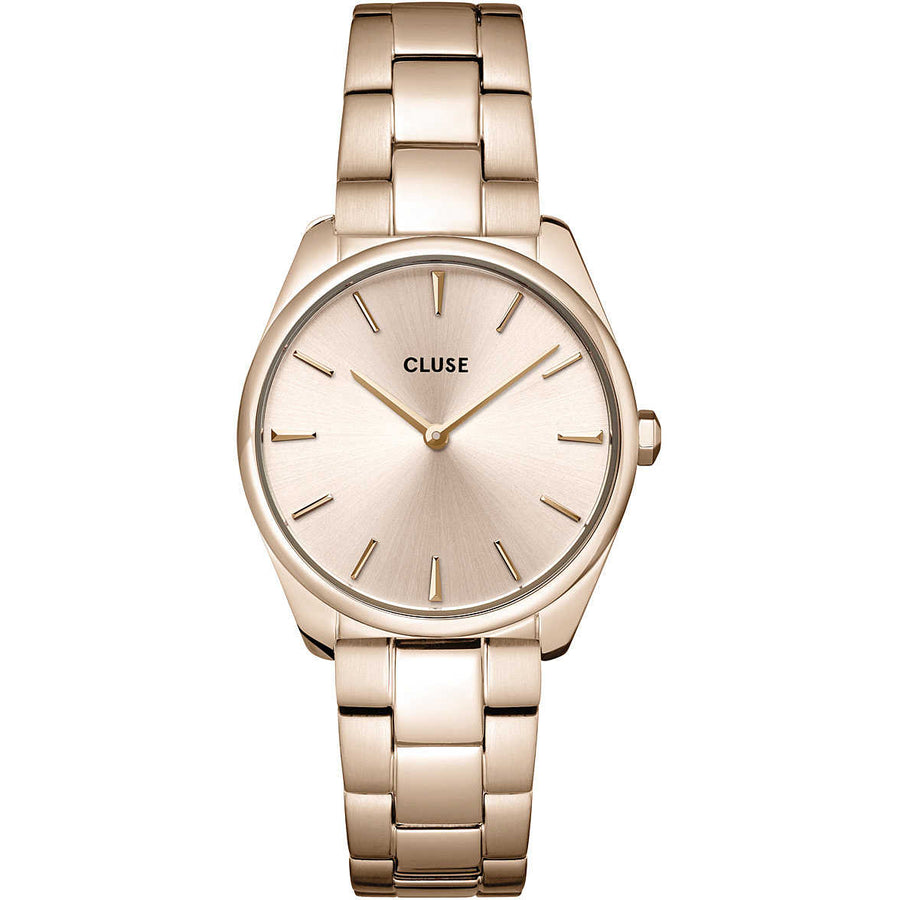 Cluse- Orologio da donna solo tempo in acciaio rose gold linea Féroce petit